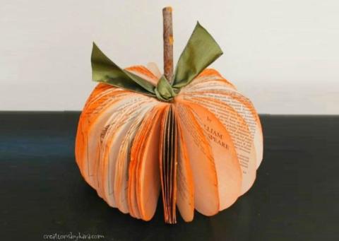 DIY Book Page Pumpkin